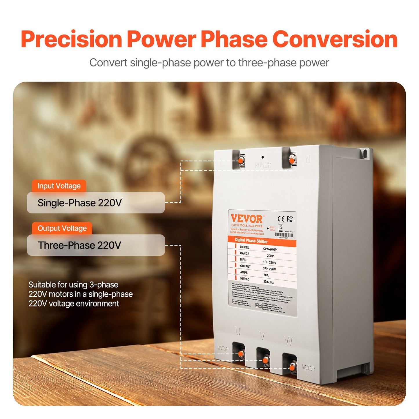 3 Phase Converter 20HP 70A 220V Digital Power Supply for Motor Equipment