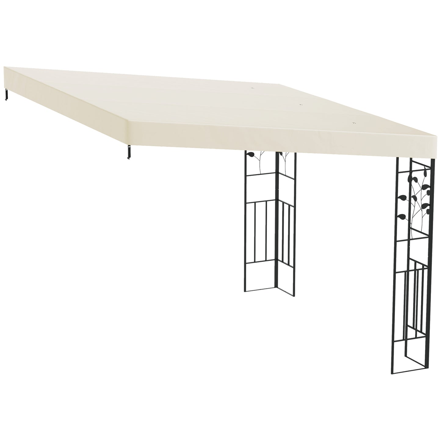 10x10 Outdoor Metal Pergola Canopy with Drainage Holes - Cream White