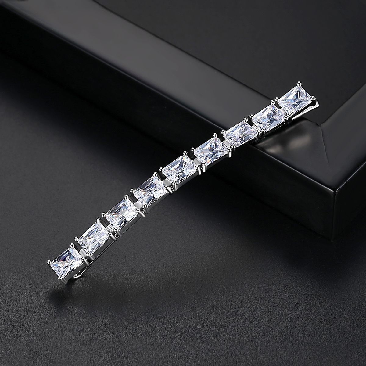 Zircon Bobby Hair Clip - Square Design