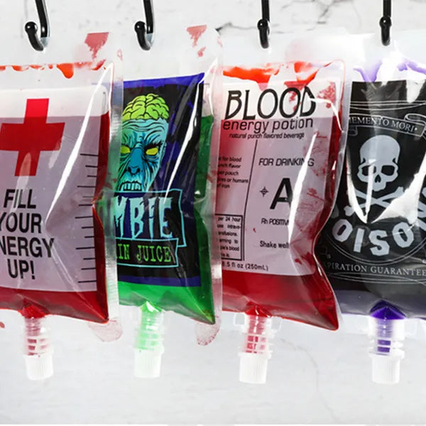 20 Pcs Reusable Blood Bags for Drinks - Leakproof Party Supplies