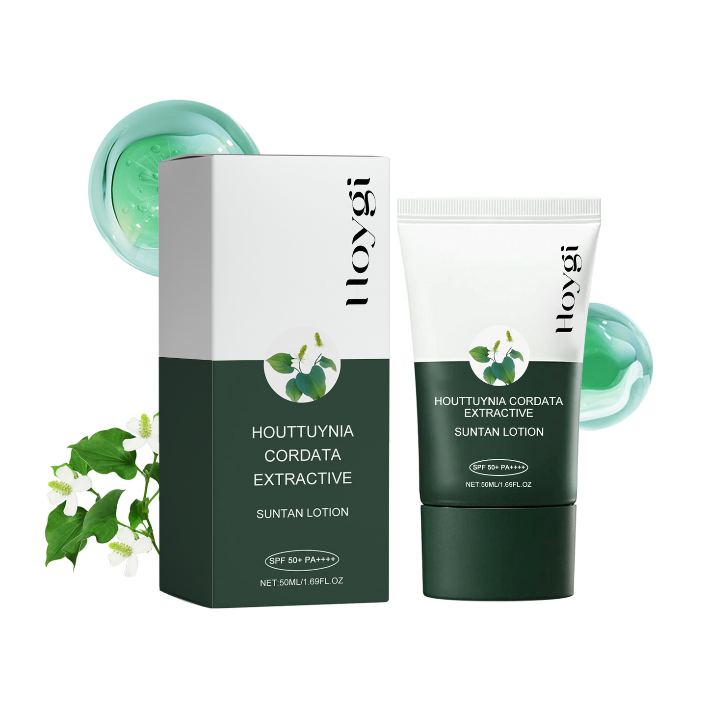 Houttuynia Cordata Moisturizing Sunscreen - 50ml Brightening UV Protection