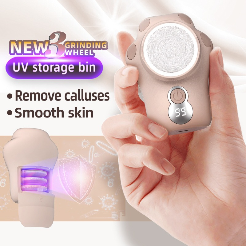 Electric Pedicure Foot Callus Remover - 3 Speed Rechargeable Pink