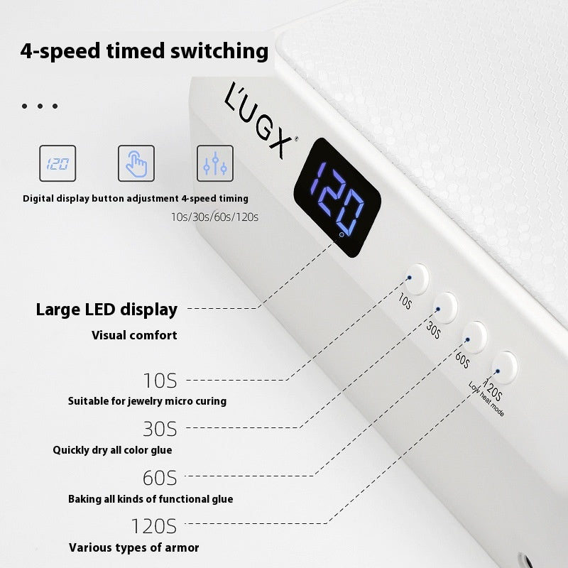High Power 69 LED Nail Phototherapy Lamp with Hand Pillow - UV/LED Drying Machine