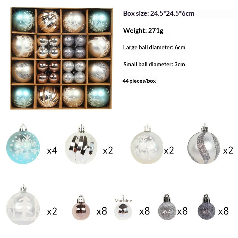 Christmas Tree Hanging Ornaments Set - Assorted Holiday Ball Decorations
