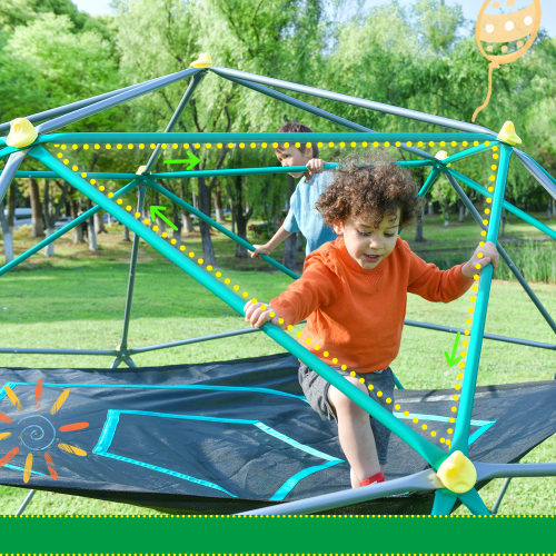 13-Foot Geometric Dome Climber Play Center for Kids - Green