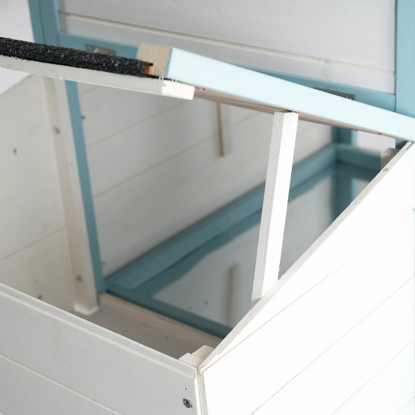 Pet Guardrails for Chicken Coop, Wooden Fence with Blue, Tan or White Finish