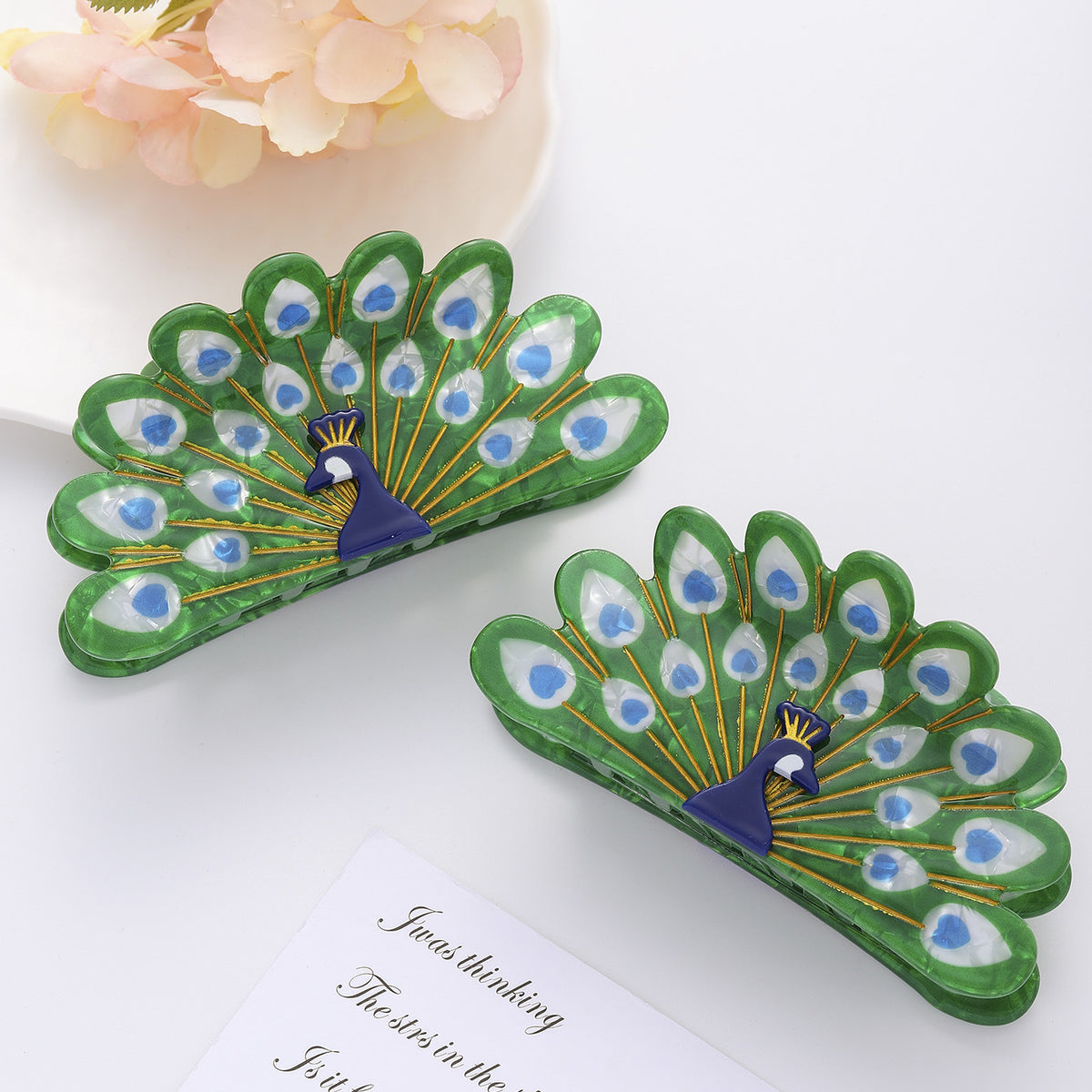 Peacock Hair Clip Retro Style