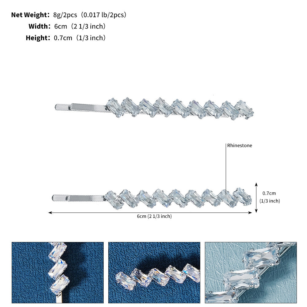 Zircon Hair Pins 2-Piece Set – Bridal Hair Accessories