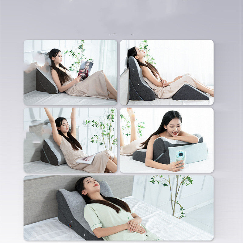 Back Support Cushion for Elderly with Adjustable Slope - Memory Foam Lumbar Pillow