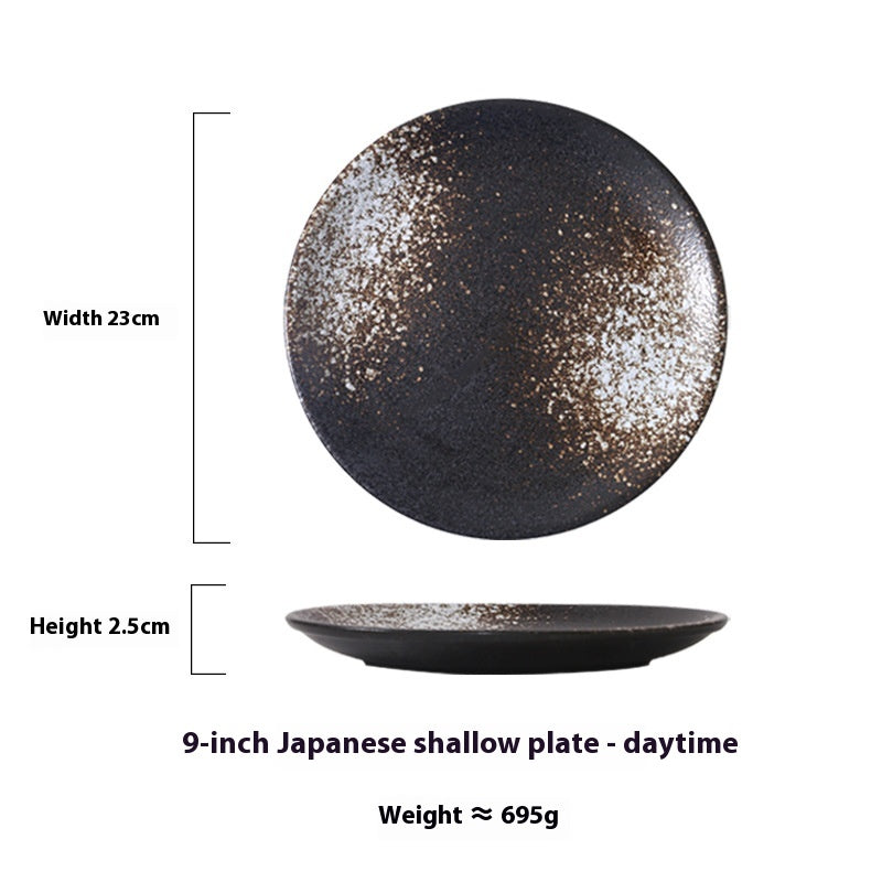 Japanese Ceramic Shallow Plate - 9 or 10 Inch Kitchen Dinnerware - Multiple Colors