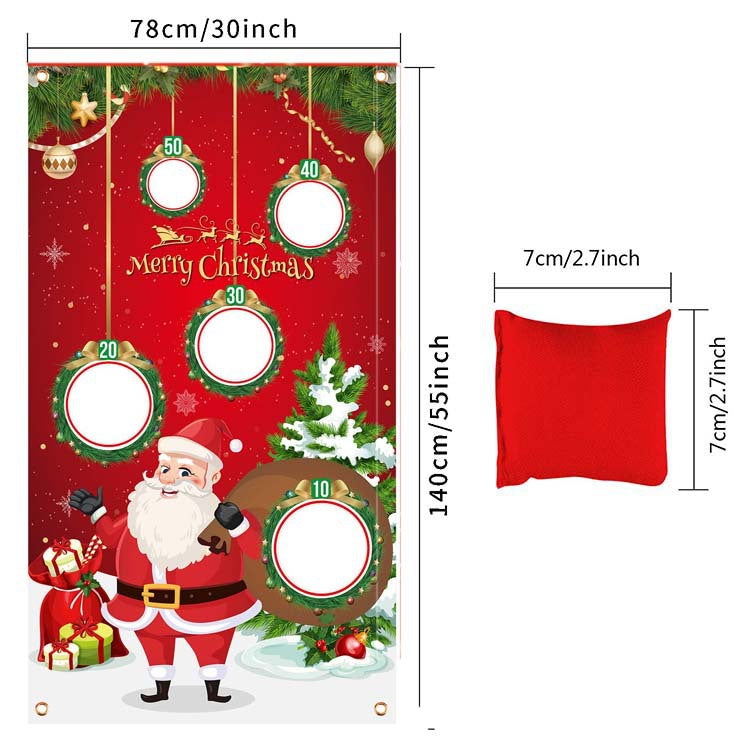 Holiday Throwing Game Flag Set for Party & Festival Decorations - Includes Santa, Christmas Tree & Snowman Styles