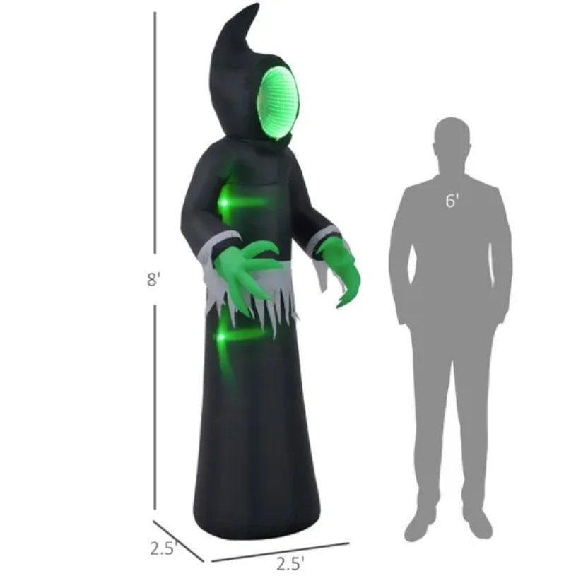 Inflatable Halloween Mirror Face Ghost with LED Lights