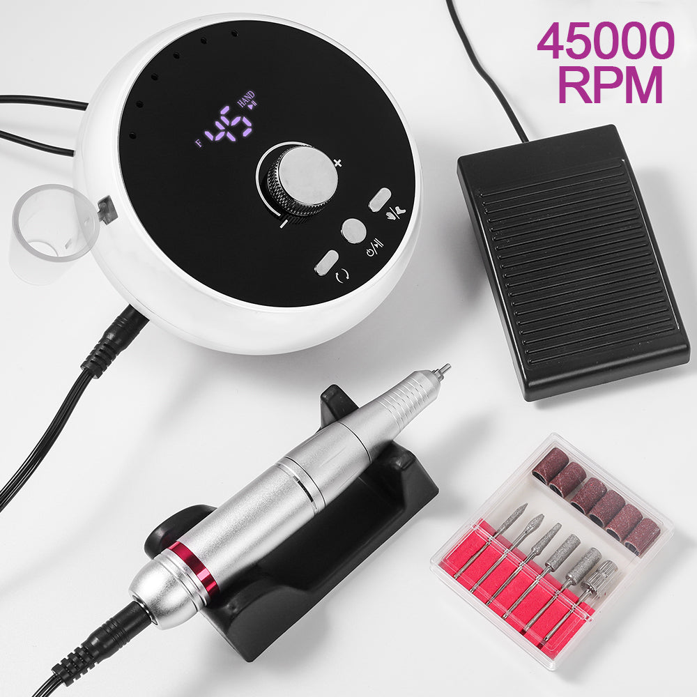 45000RPM Professional Electric Nail Drill - Portable Manicure Sander Set