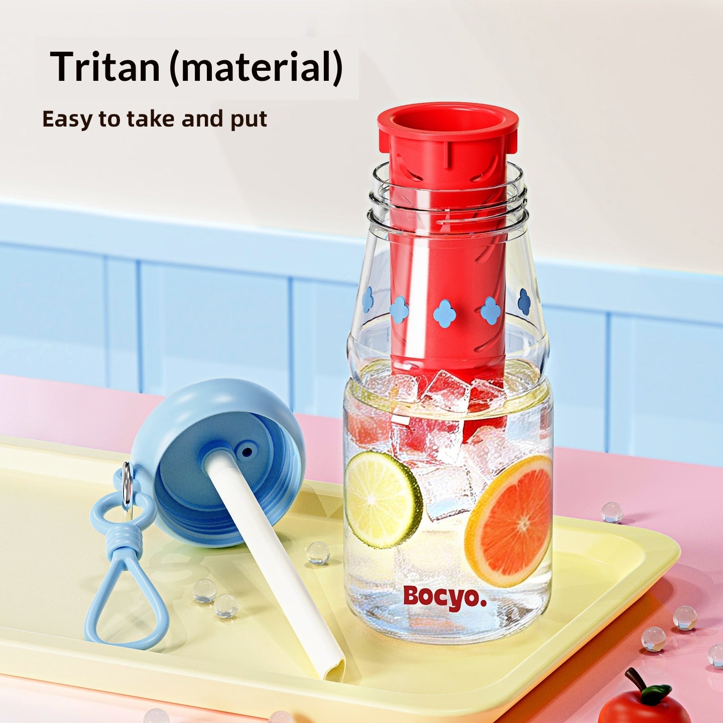 Student Drinking Cup with Straw & Tea Compartment - 700ml Capacity