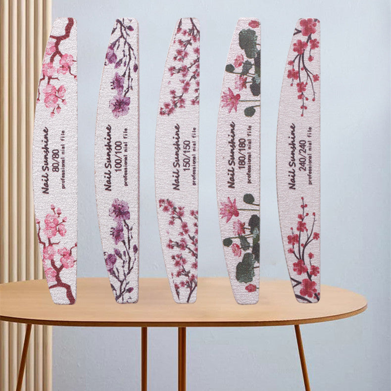 Sand Flower Nail File Set for Manicure and Nail Polishing - Multiple Colors