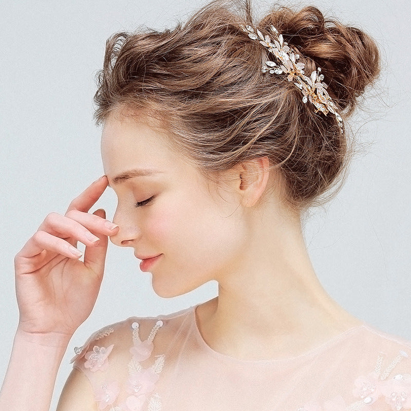 Bridal Rhinestone Hairpin Headdress - Alloy Wedding Jewelry
