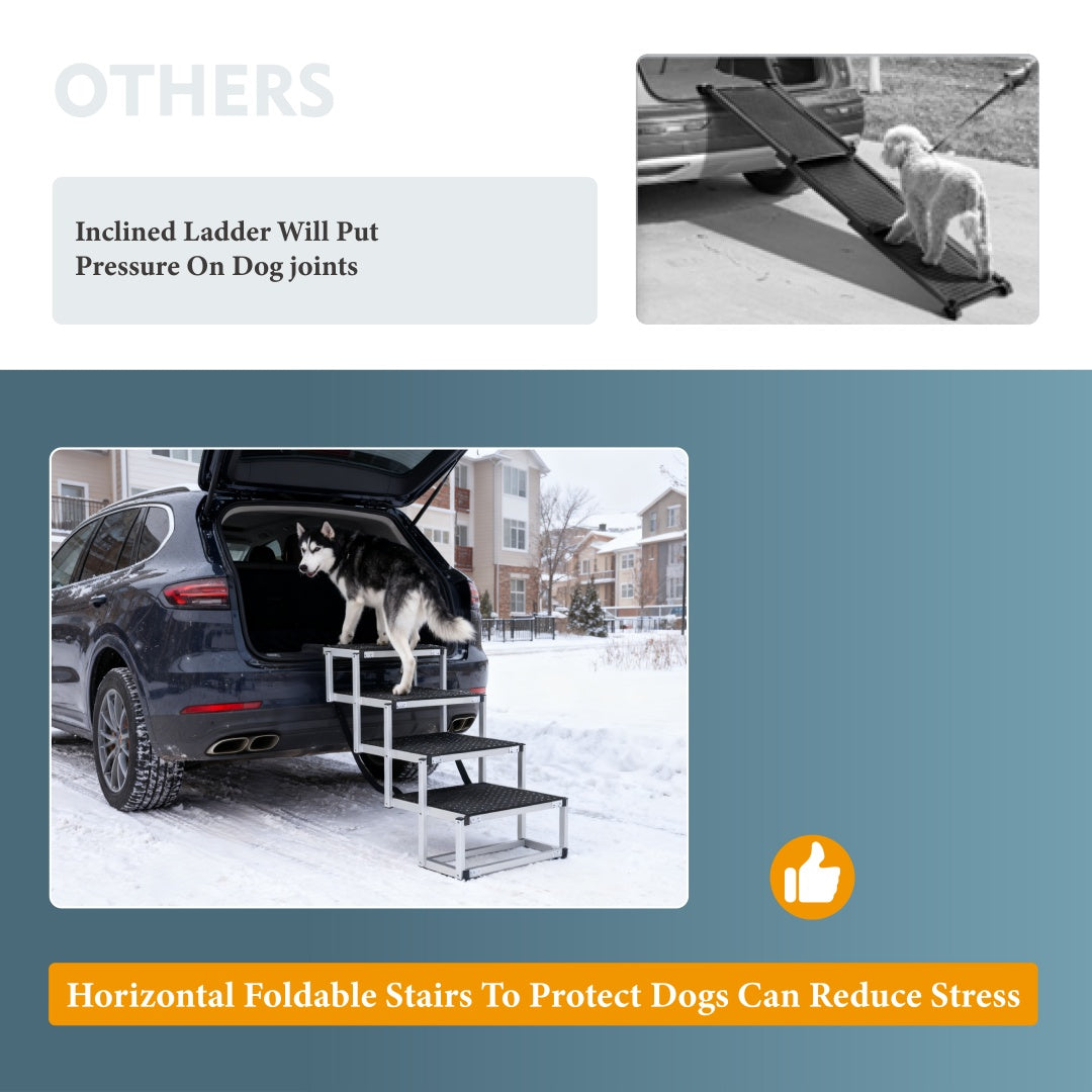 Foldable Dog Ramp for Cars SUVs Trucks Large Dogs Non-Slip Support Lightweight