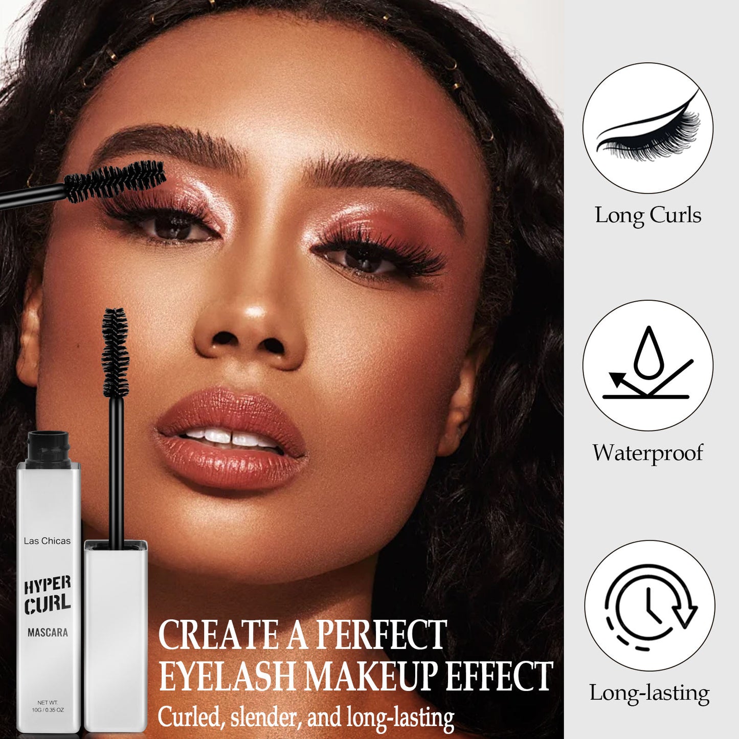 2-Pack Waterproof Volumizing Mascara - Long-Lasting Black Lengthening Cream