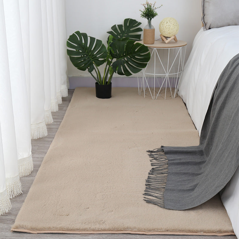 Long-Pile Faux Rabbit Fur Rug - Soft Plush Floor Mat for Home & Bedroom