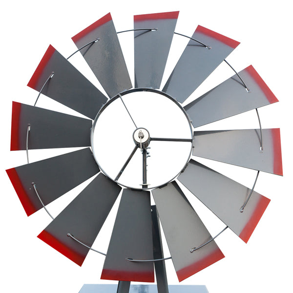 4-Pod Windmill Garden Decor - 8FT Tall Vane Wind Spinner with Steel Construction
