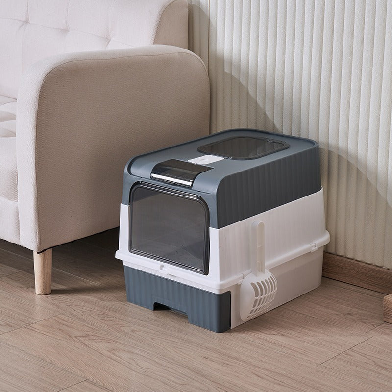 Self Pickup Cat Litter Box with Magic Cube Design - Multiple Colors Available