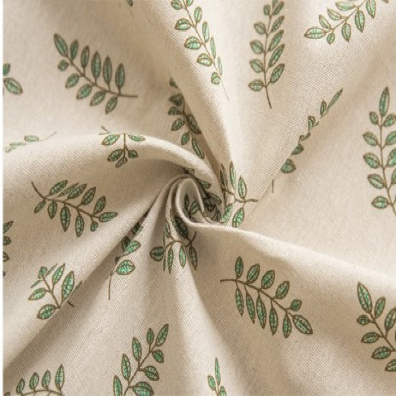Cotton Linen Cloth Art Desk Cover - Rustic Pastoral Leaves, Multiple Sizes
