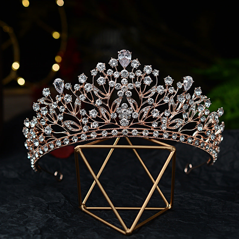 Bridal Crown Tiara with Zircon Crystals