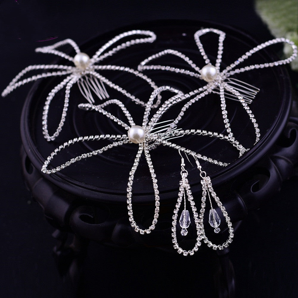 Rhinestone Hair Comb Tiara Elegant Bridal Accessory