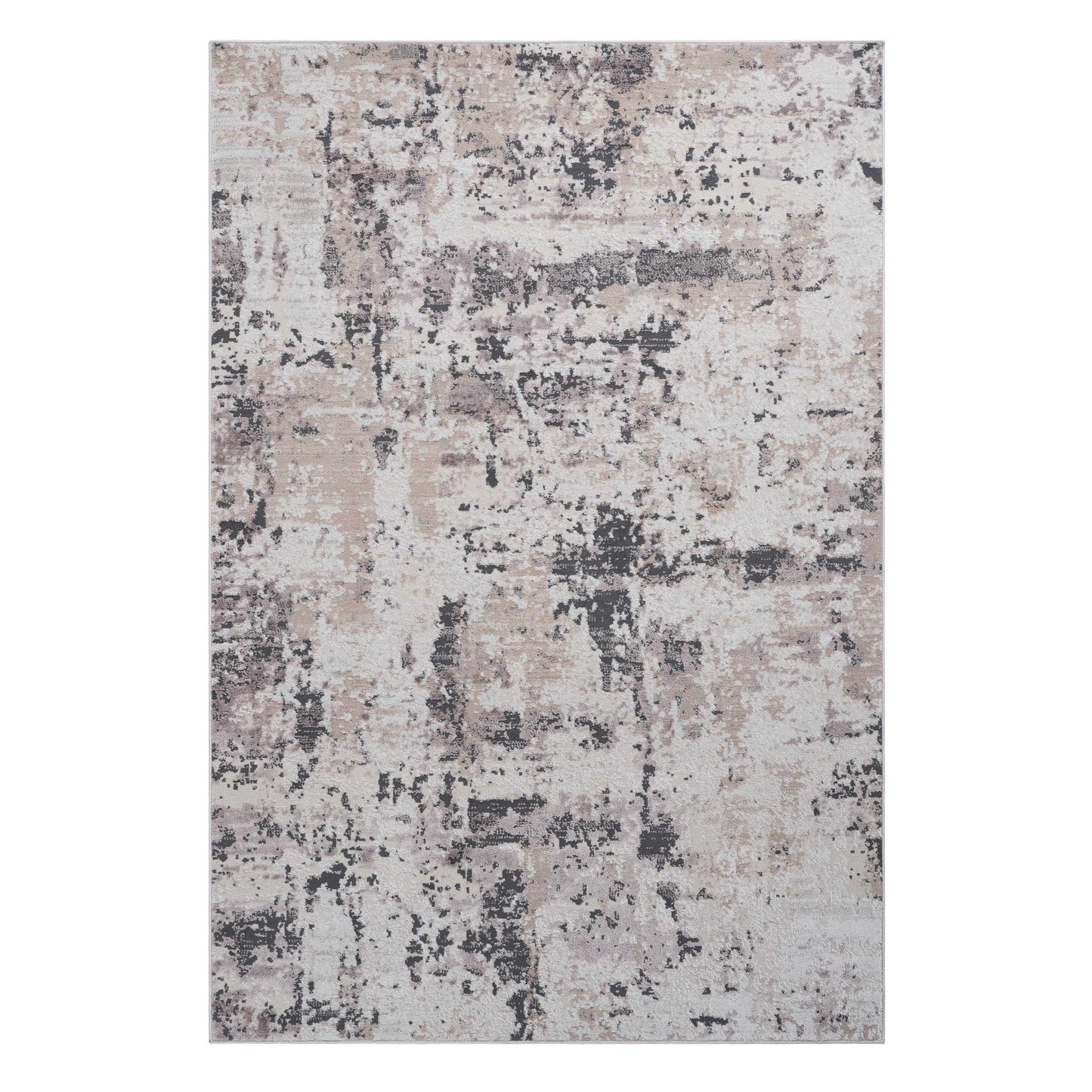 PAYAS 5X7 Cream Brown Abstract Area Rug