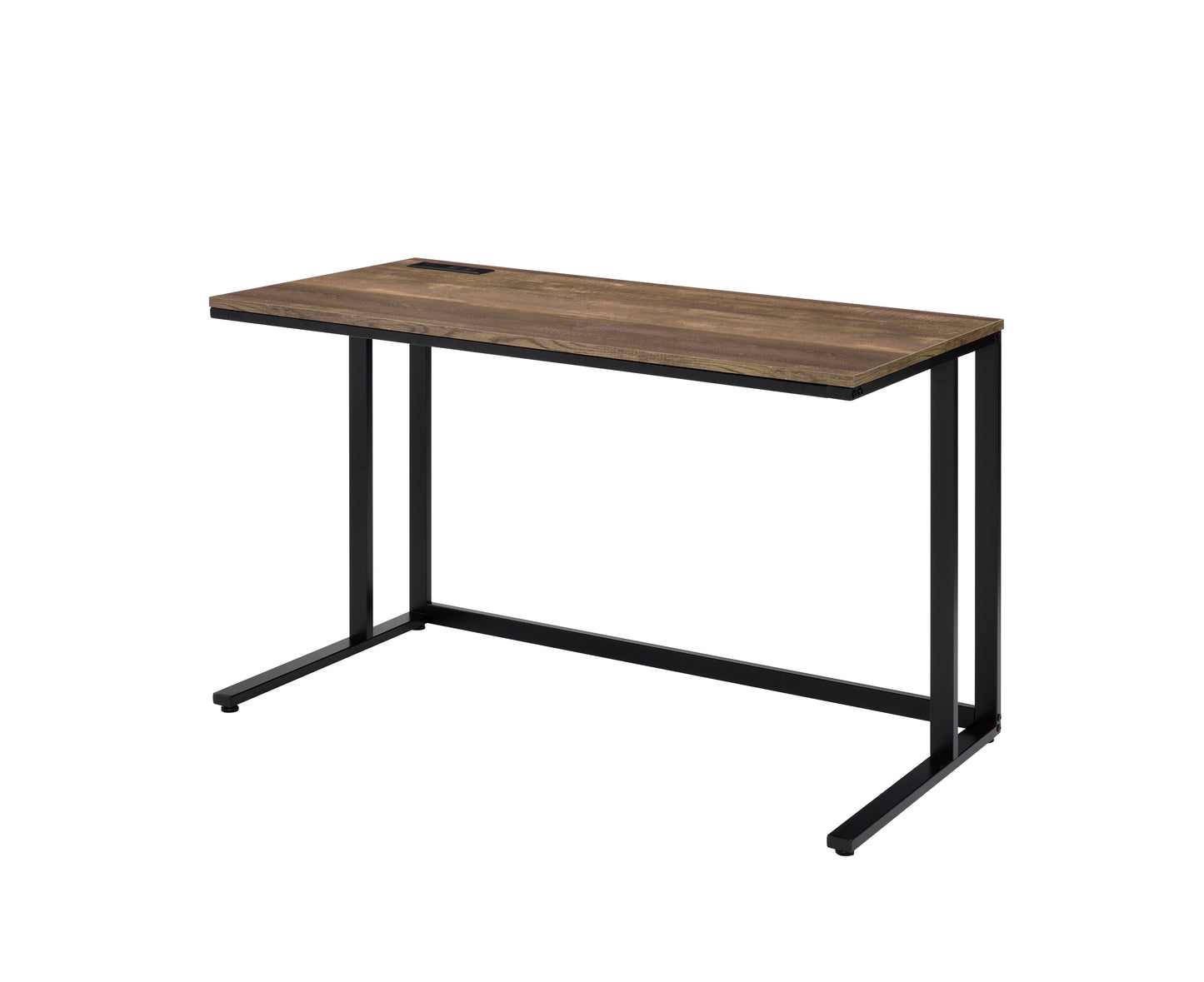 Walnut & Black Finish Writing Desk with USB Port - 47"