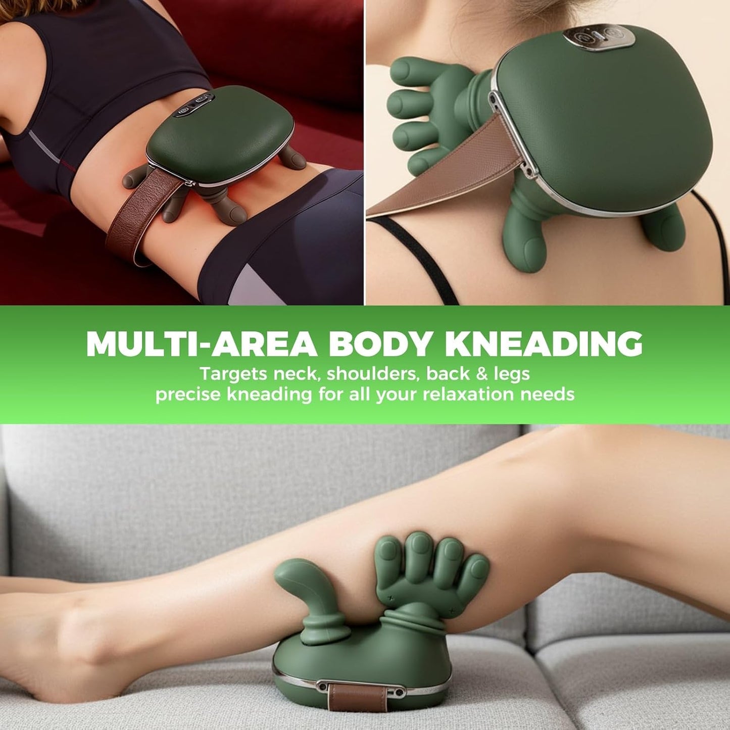 4D Kneading Neck Massager with Heat - Rechargeable & Wireless