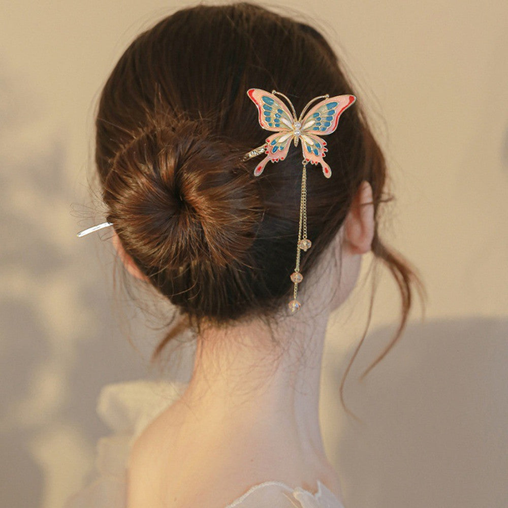 Butterfly Alloy Hairpin with Tassel