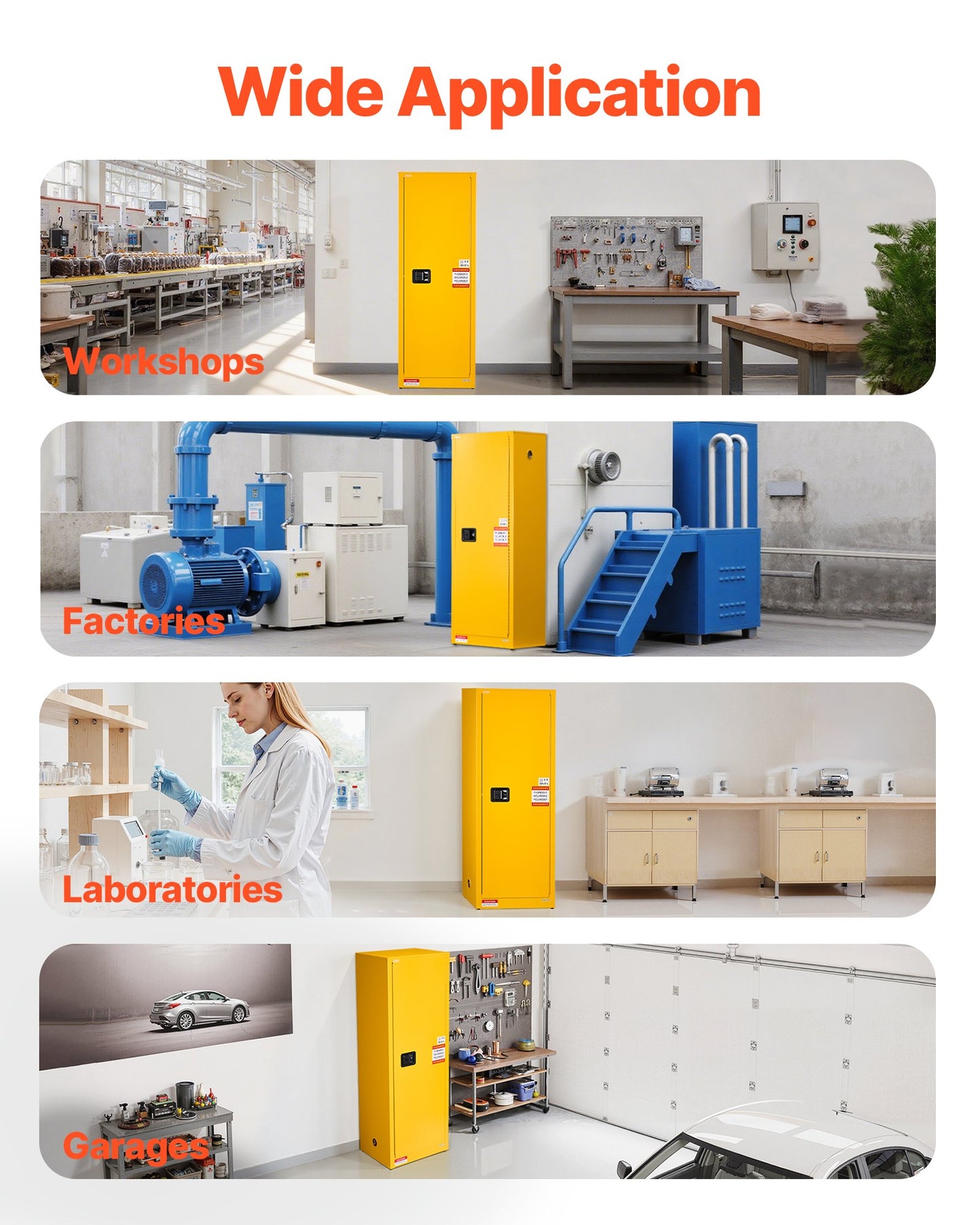 Flammable Storage Cabinet 23 Gallon Steel Safety Locker with Adjustable Shelves
