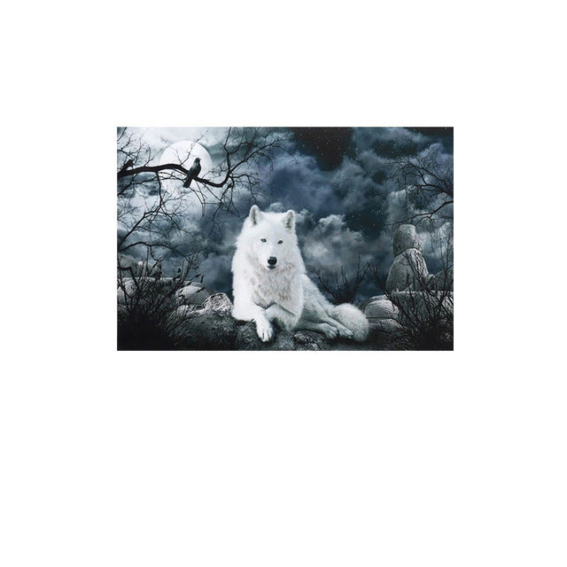 Forest Wolf Head Wall Art Poster - Scandinavian Style Canvas Decor