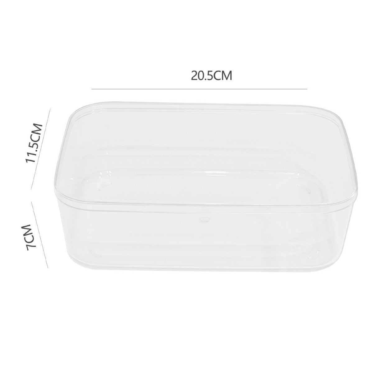 Transparent Desktop Storage Box 20.5x11.5x7cm PET Organizer for Home & Office