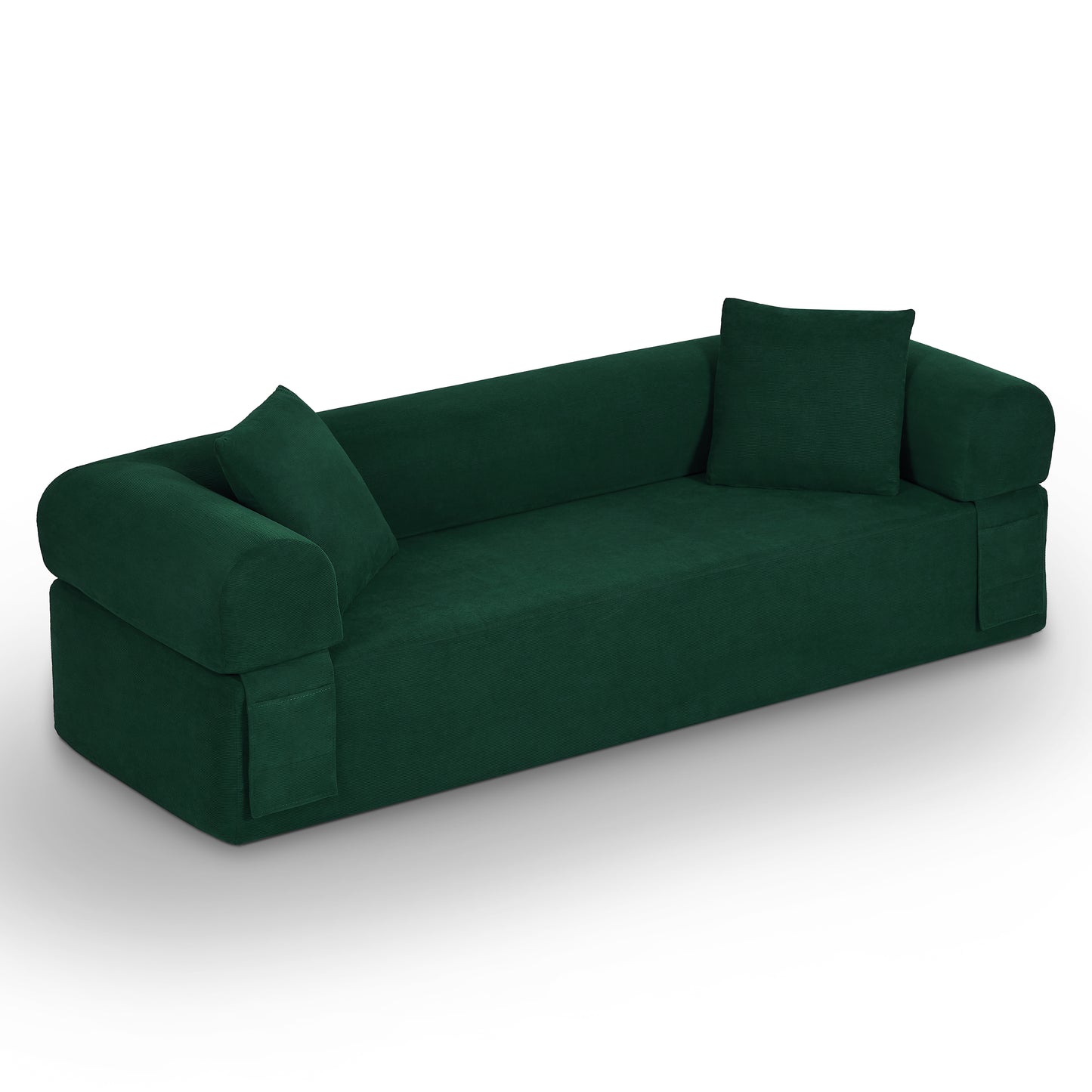 Compact 3-Seater Sofa - No Assembly, Modern Green Couch