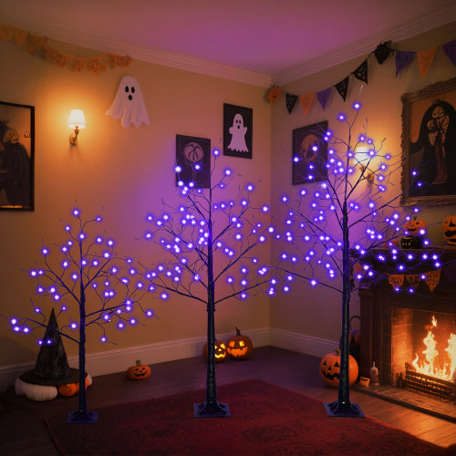 Halloween Spooky Tree with Purple Lights - 4FT, 5FT, 6FT Set