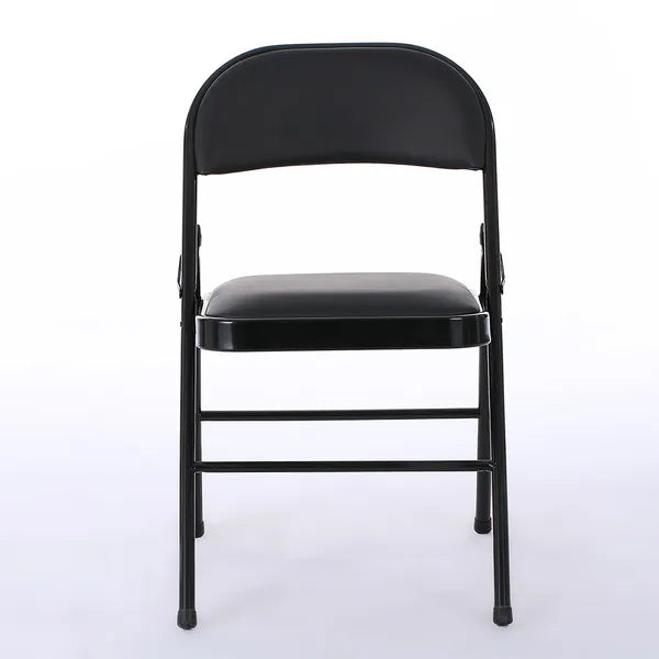 6-Pack Foldable PVC & Iron Chairs - Black for Events