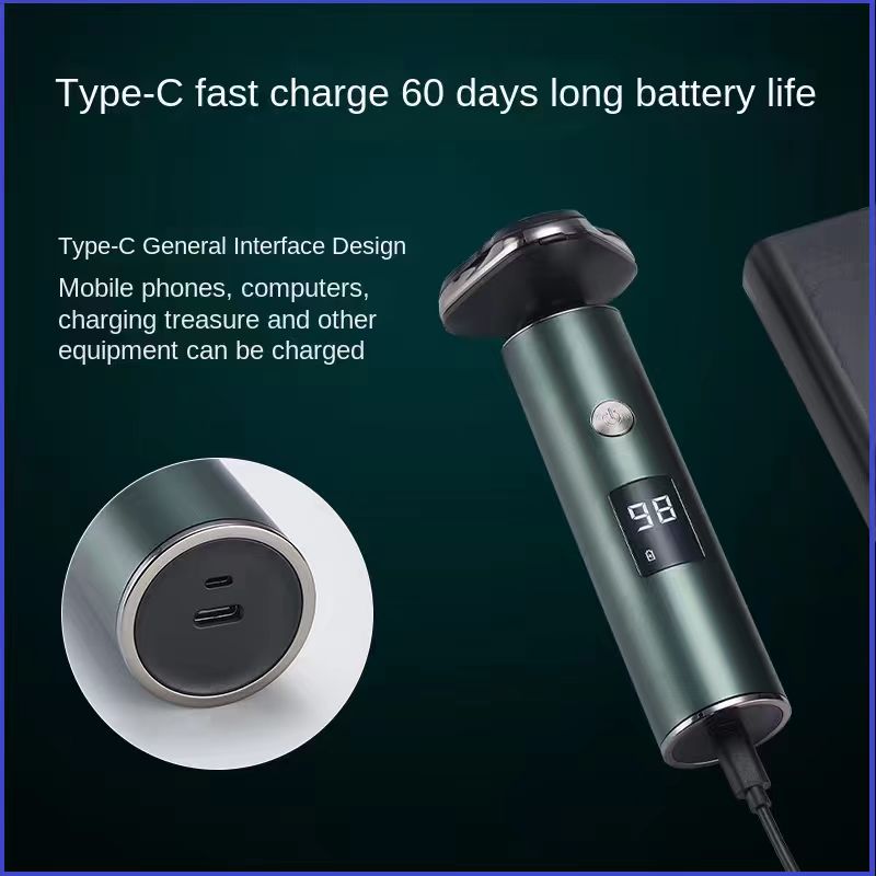 Portable Triple-Head Electric Shaver - Waterproof Wet & Dry Men's Razor