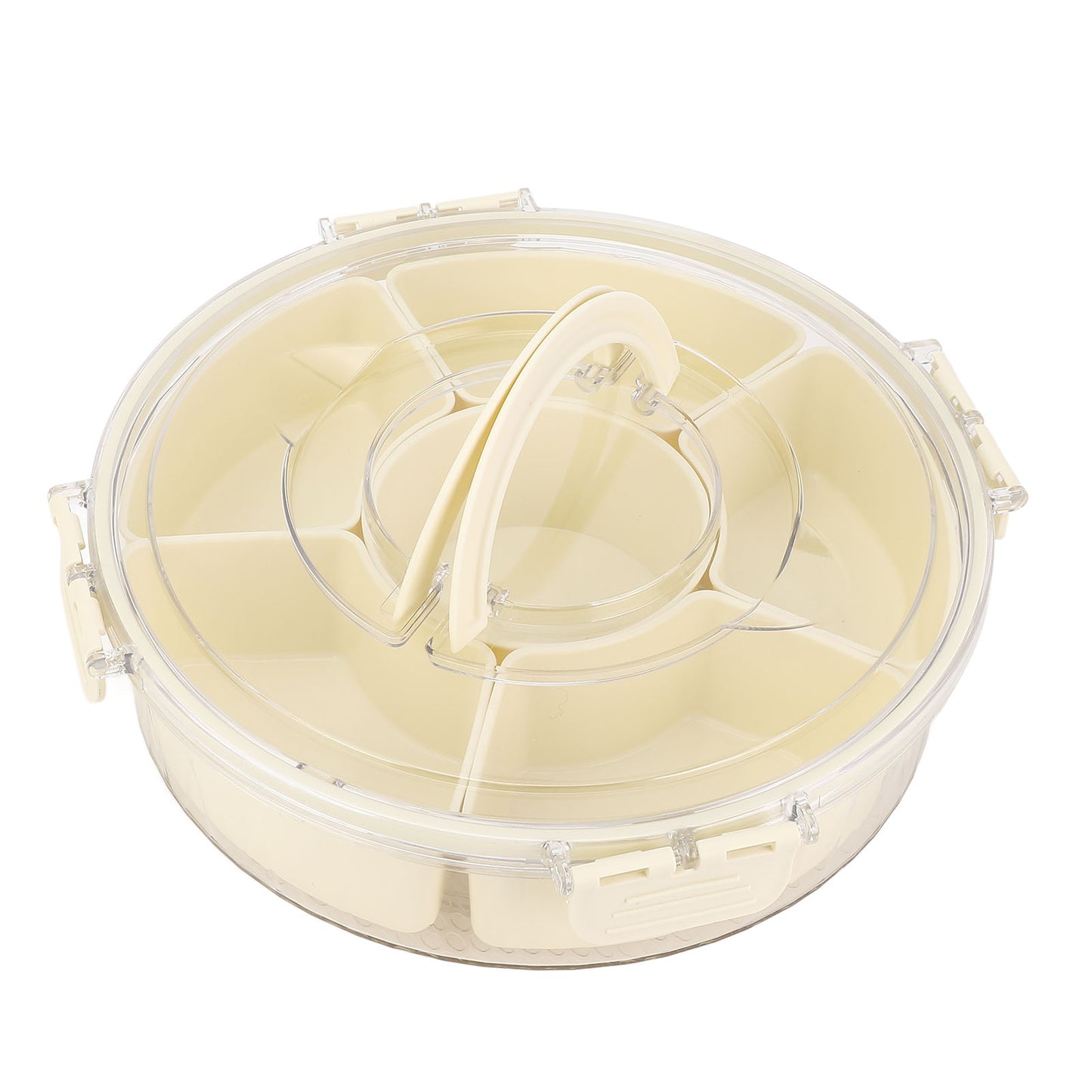 360° Rotating Snack Tray with 6 Compartments - Portable & Sealable