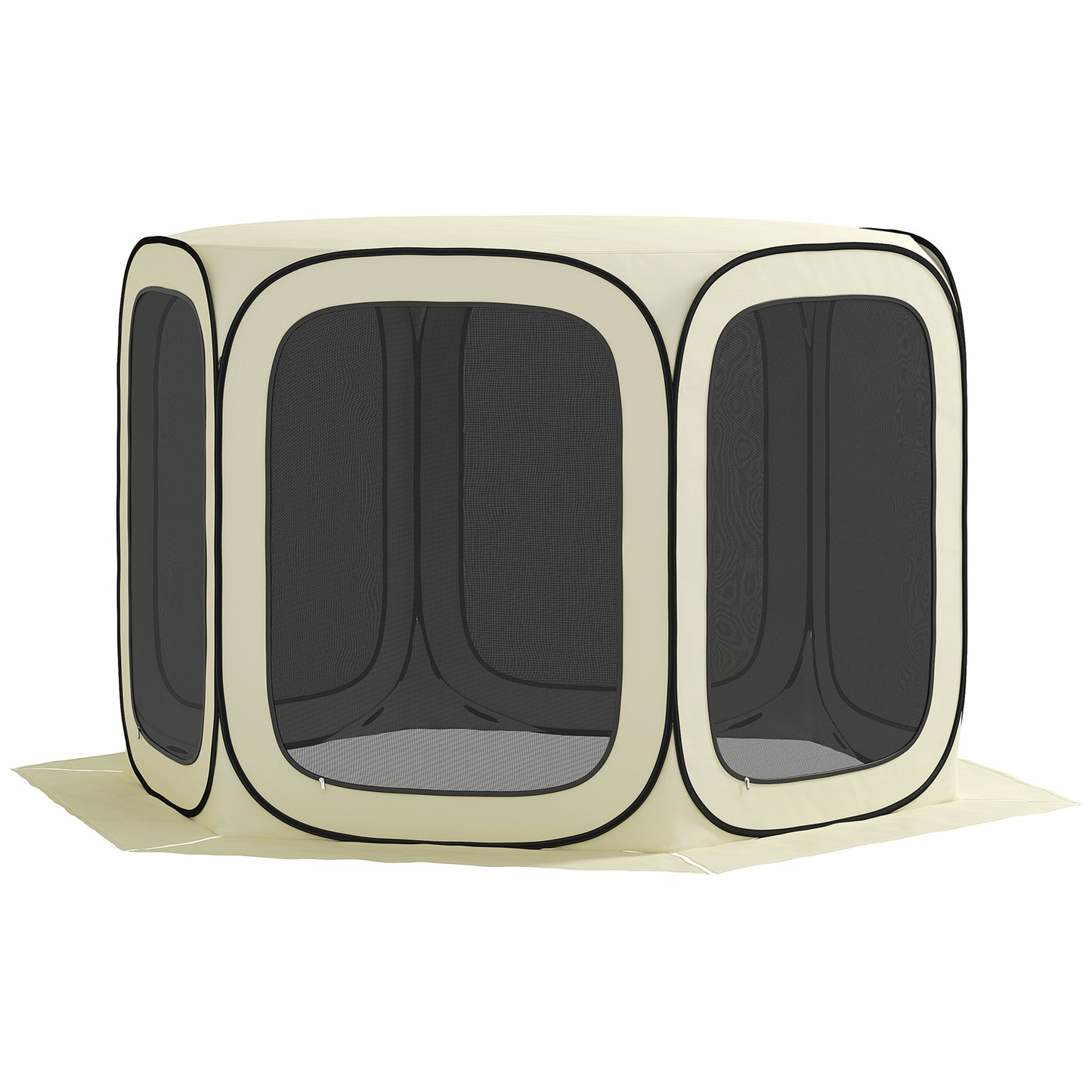 11x11ft Portable Pop Up Gazebo Screen Tent - Beige