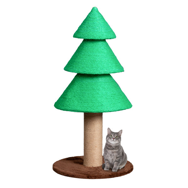 Christmas Tree Cat Scratcher Tower - 31.5in Indoor Cat Furniture in Green