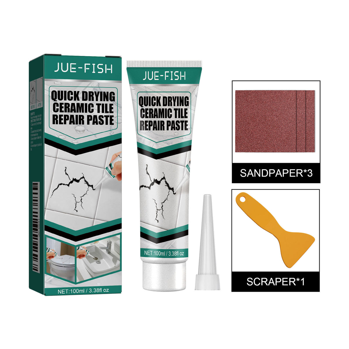 Marble Tile & Bathtub Crack Repair Adhesive 100ml - Quick-Drying