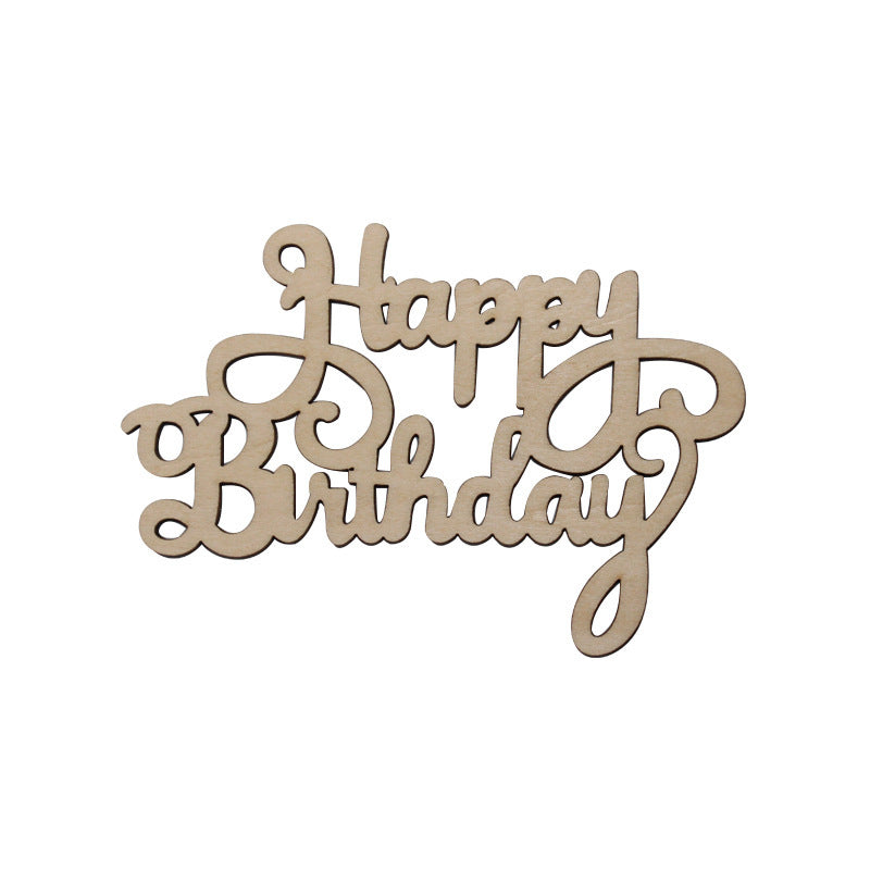 Wooden Happy Birthday Letters - 15pcs Carved Wooden Signage for Celebrations