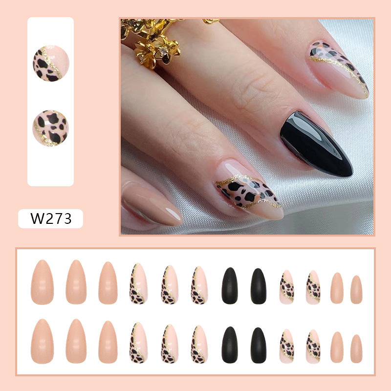 Leopard Print Nail Art Kit with Glue - W273