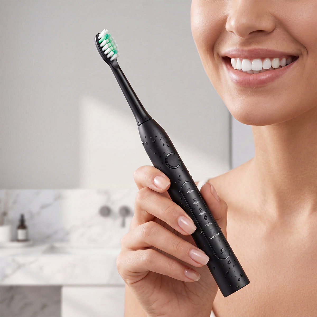 Electric Toothbrush with 2 Replacement Brush Heads - Black CH-926
