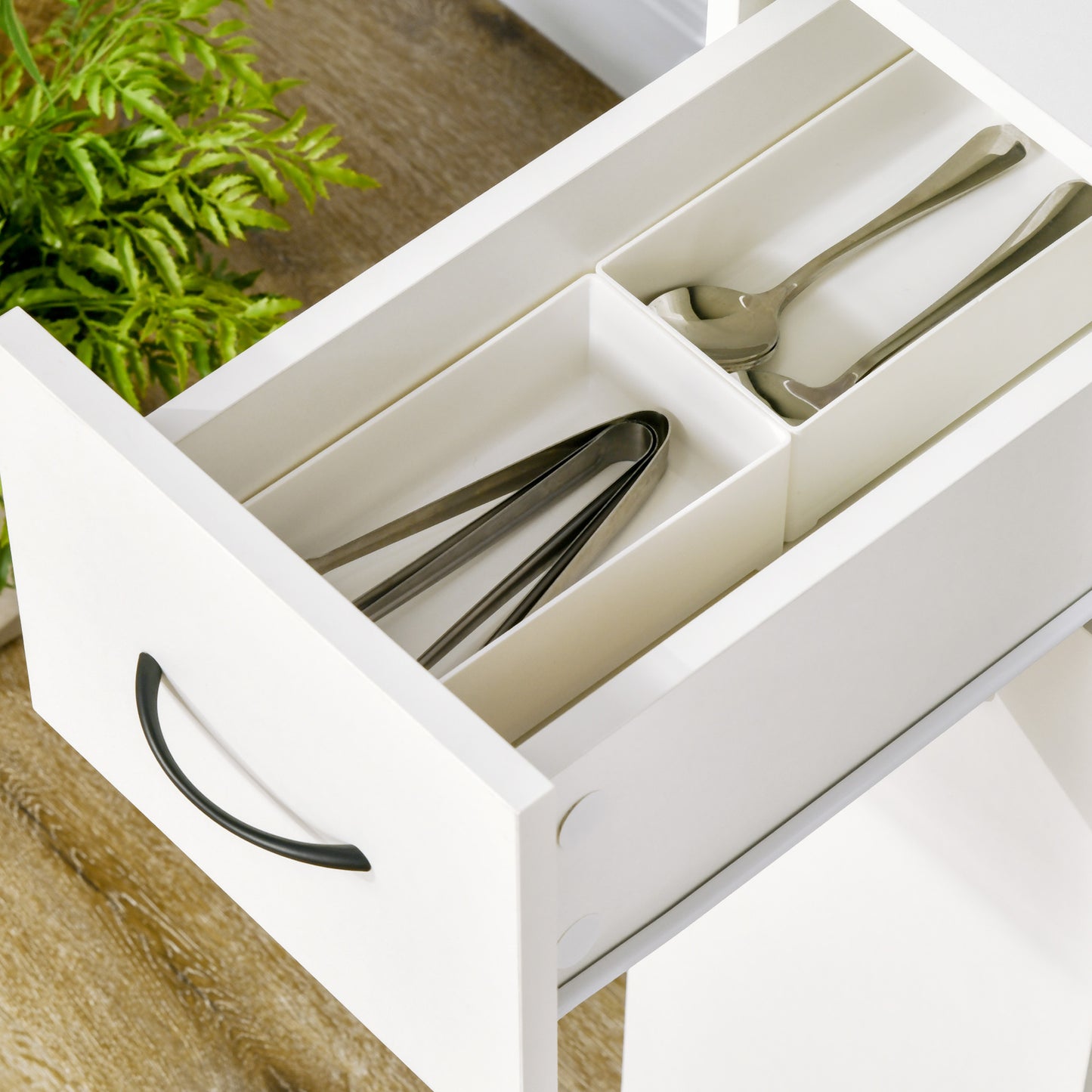 3-Tier Slim Rolling Storage Cart for Kitchen & Bathroom - White