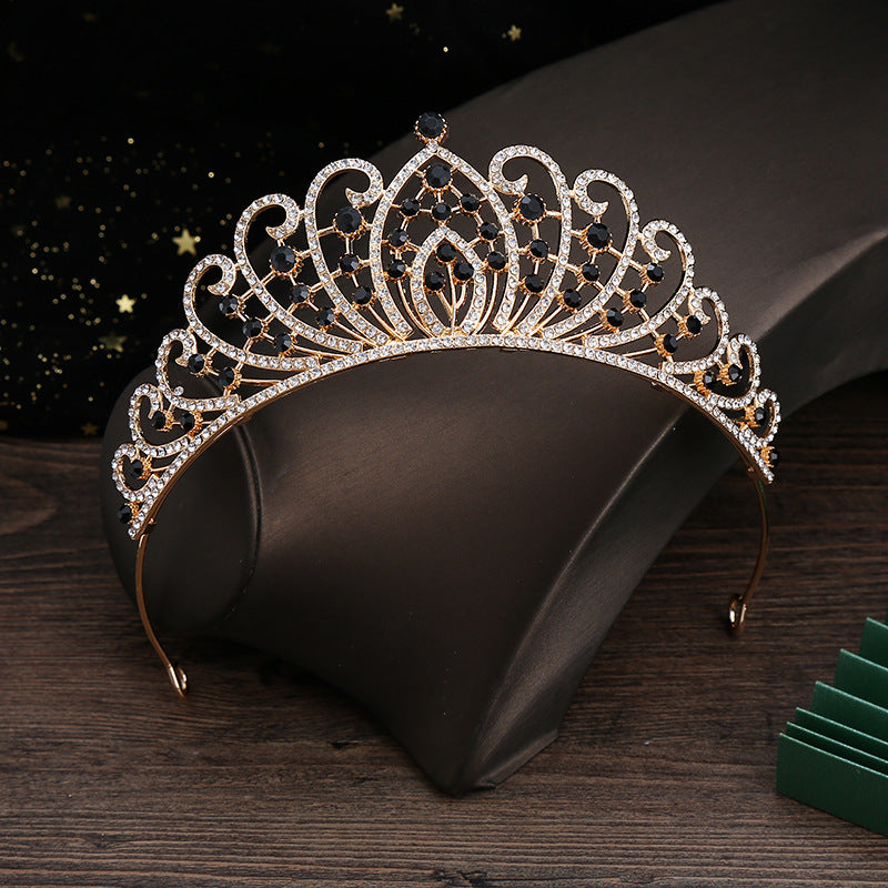 Alloy Rhinestone Crown Headband - Multiple Colors