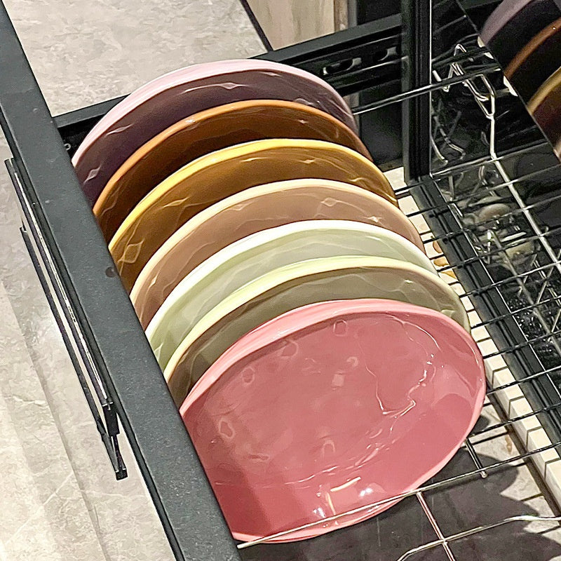 8-Inch Ceramic Dinner Plate - Deep Round Food Plate for Kitchen & Dining