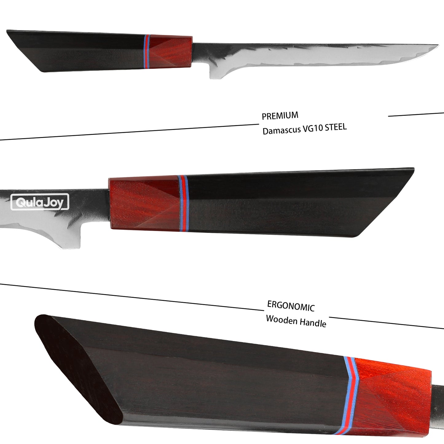 Japanese Boning Knife with Sandalwood Handle - 3-Layer HC Steel